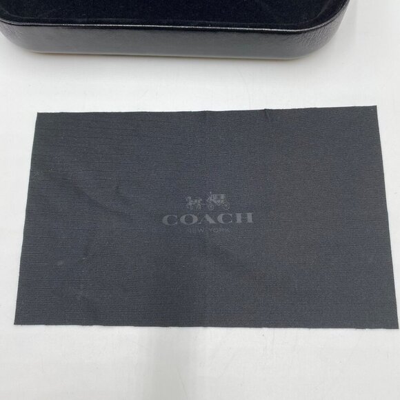 Coach Eye Glasses - Sunglasses Case w/Lenses Cleaner Cloth Black - Picture 8 of 8